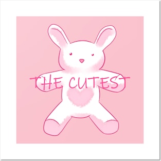 The cutest bunny pink and white Posters and Art